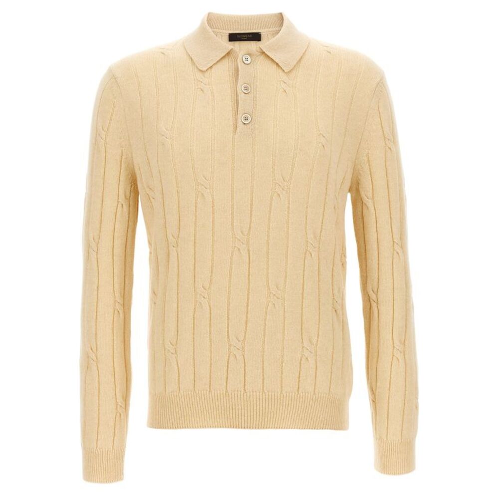 Zanone Men Braided Wool Polo Shirt